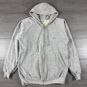 McGregor Competitors Vintage Thermal Lined Zip Up Hoodie Heather Grey XL